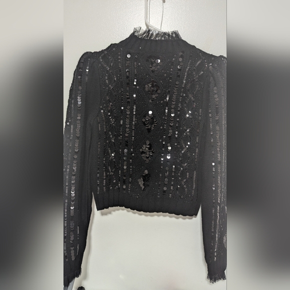 ZARA LIMITED EDITION Puff Sleeve Sequins Sweater - Picture 5 of 5